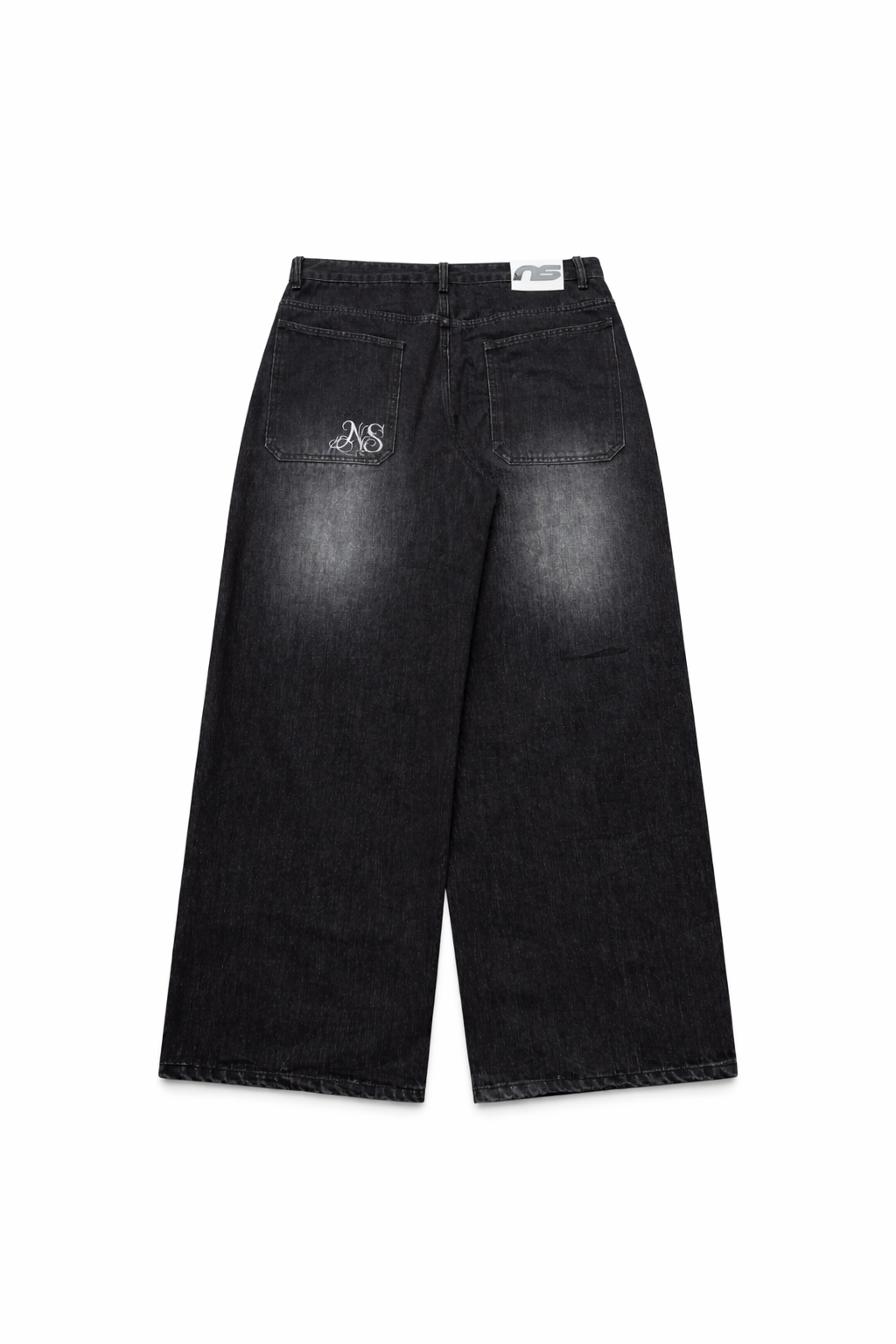 WASHED WIDE-LEG DENIM PANTS