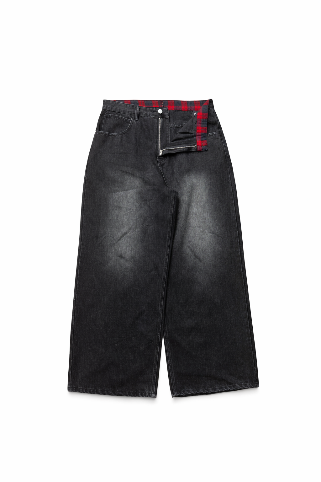 WASHED WIDE-LEG DENIM PANTS