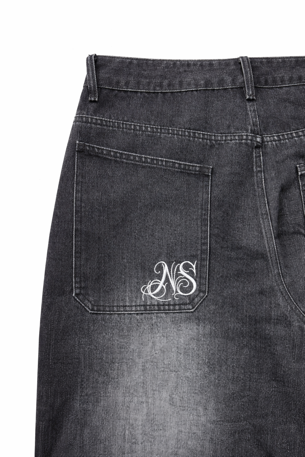 WASHED WIDE-LEG DENIM PANTS