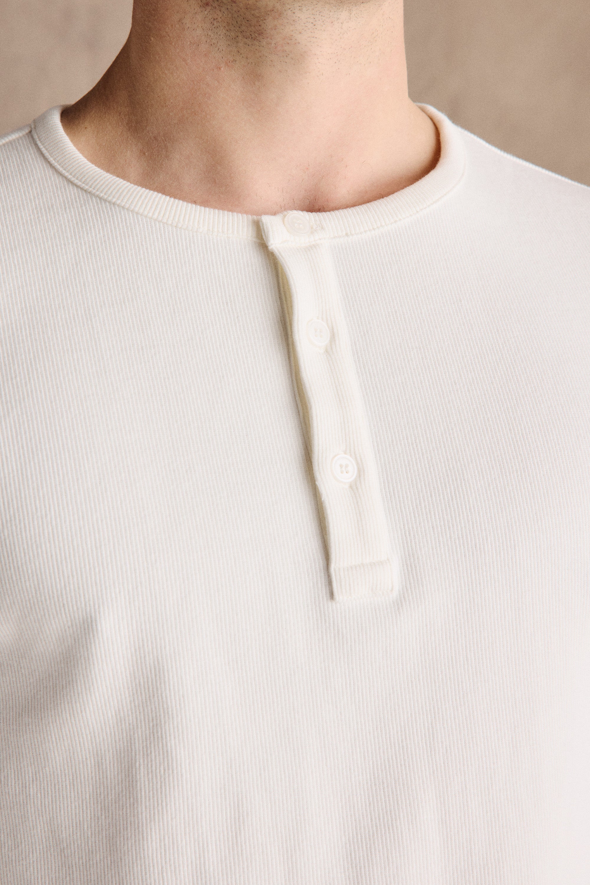 RIBBED HENLEY SHIRT