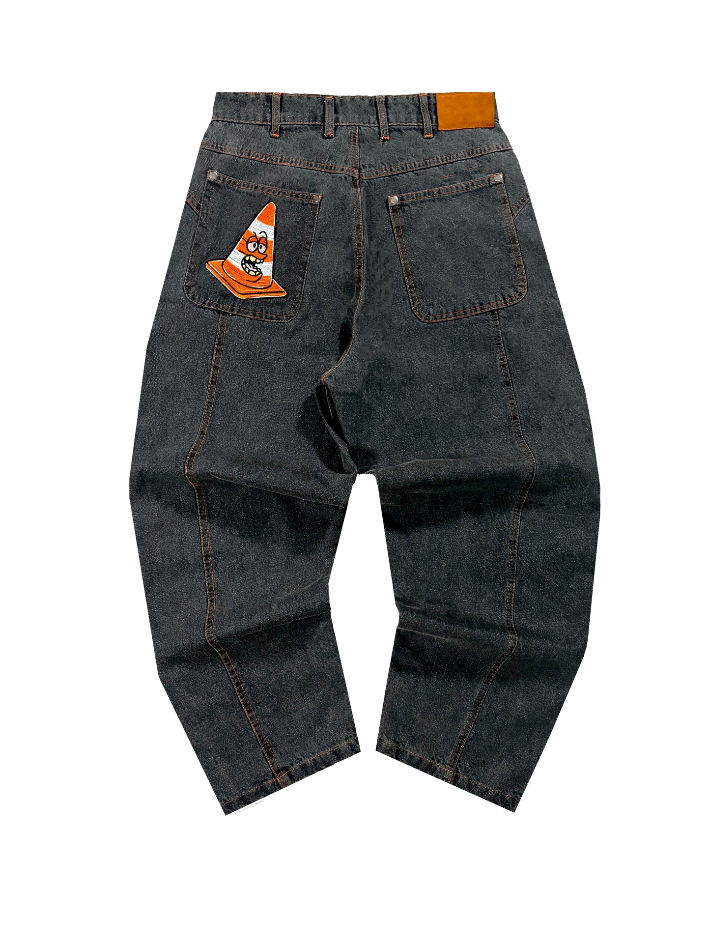 TRAFFIC CONE EMBROIDERY JEANS