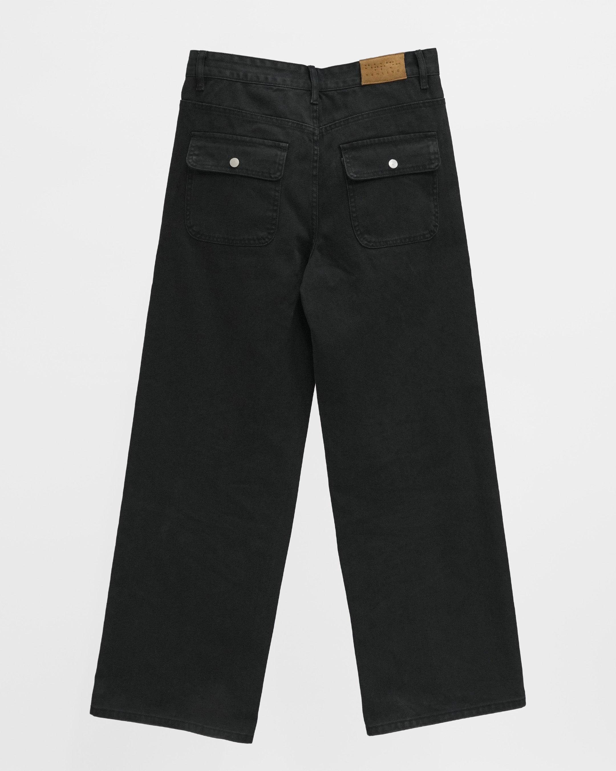 WASHED HERRINGBONE TWILL PANTS