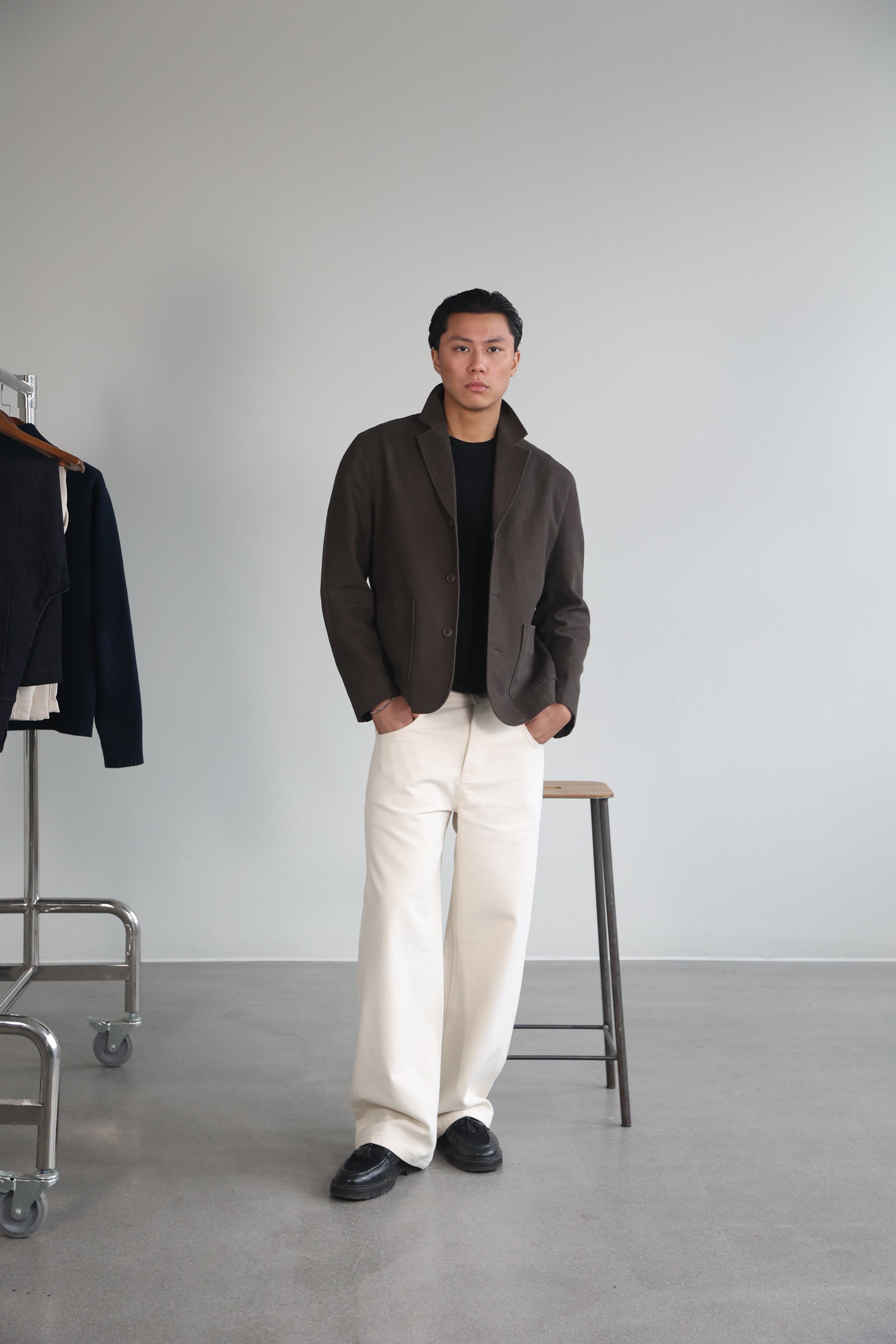 CREME DUCK CANVAS PANTS