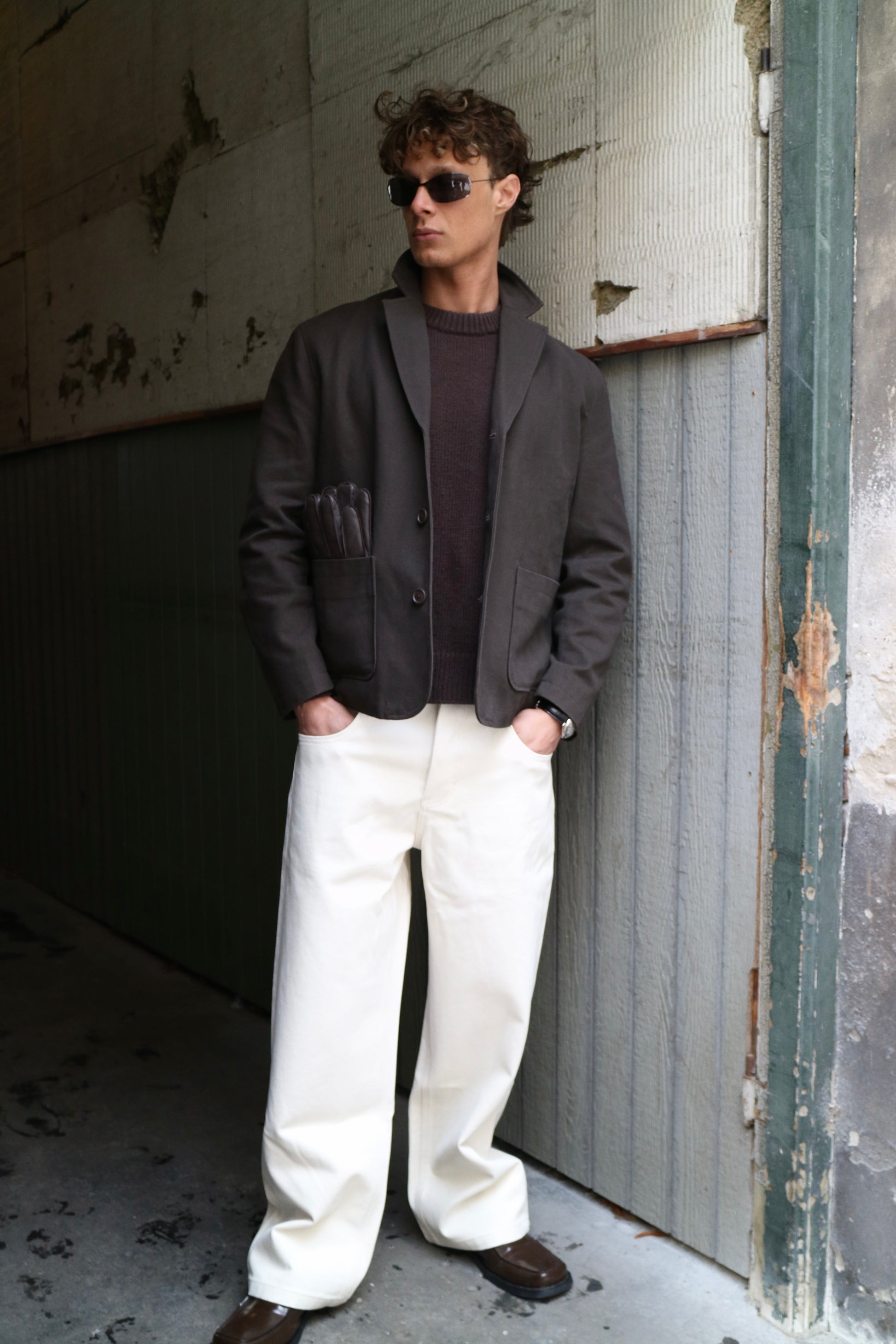 CREME DUCK CANVAS PANTS