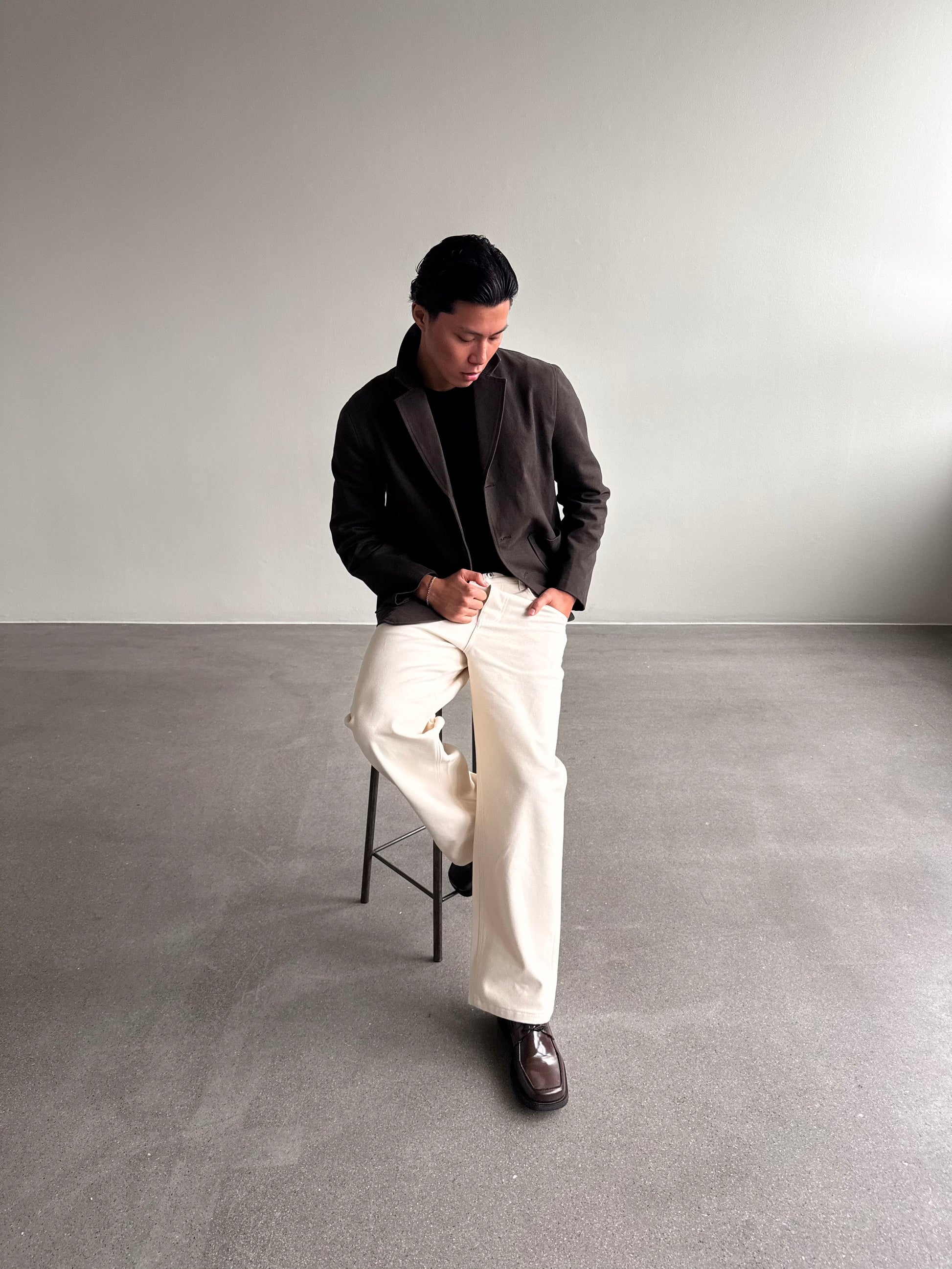 CREME DUCK CANVAS PANTS