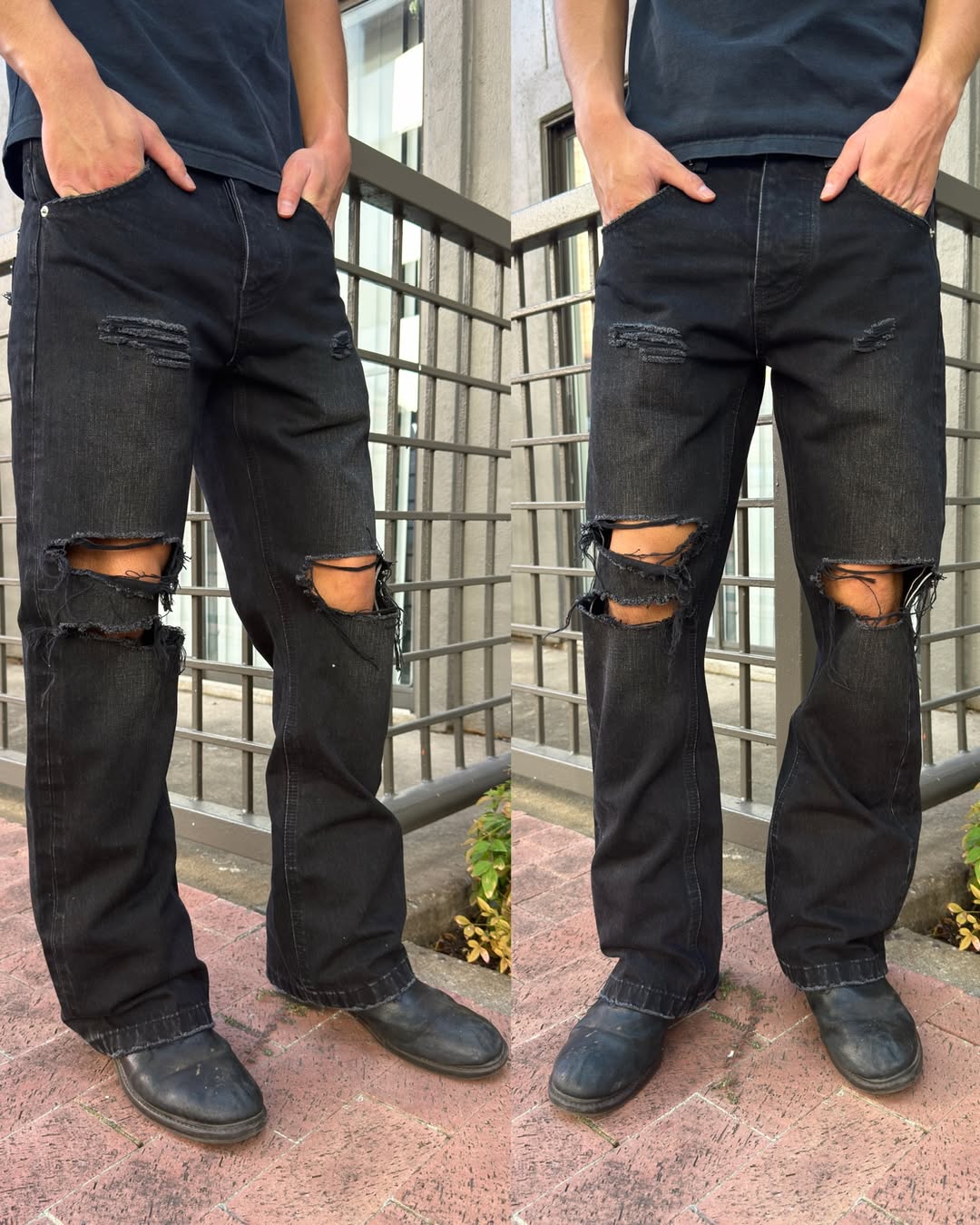 Vintage Distressed Flare Jeans