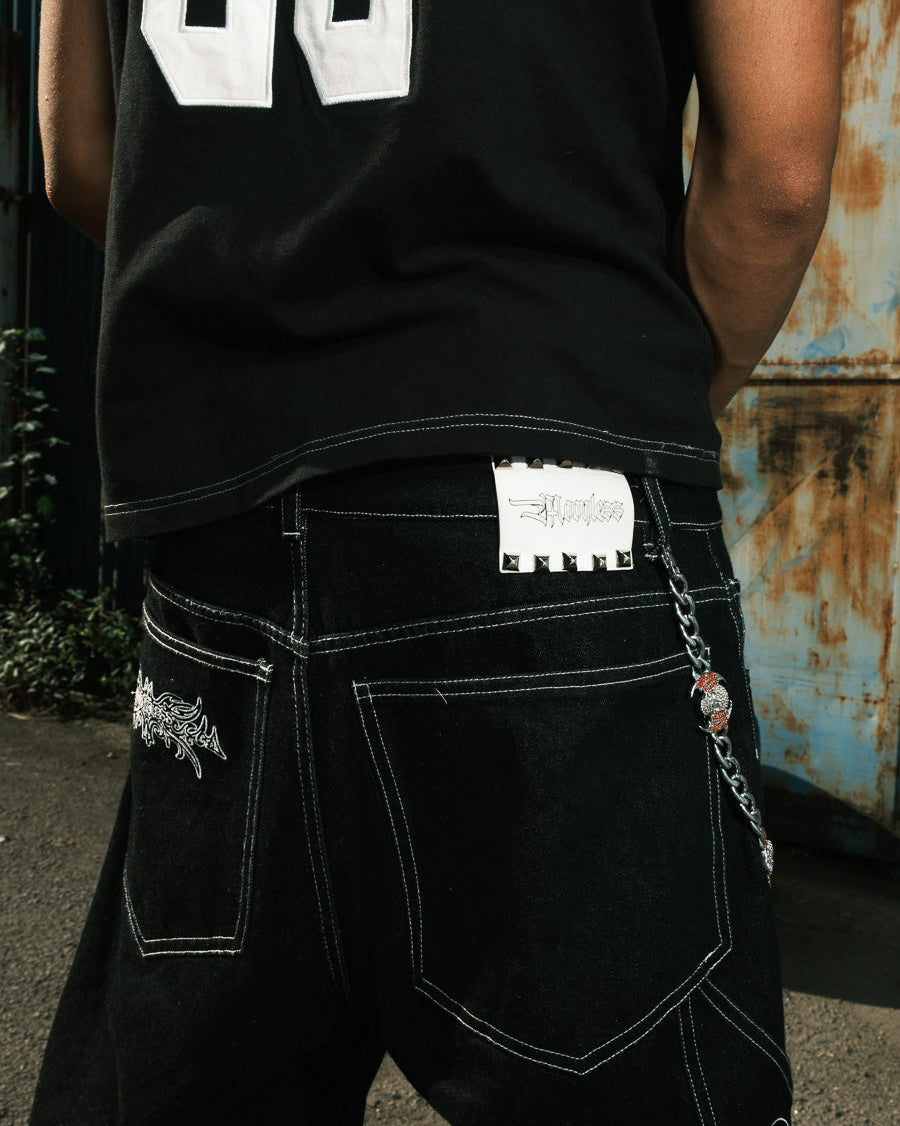 Raw Black Denim - Baggy Jeans