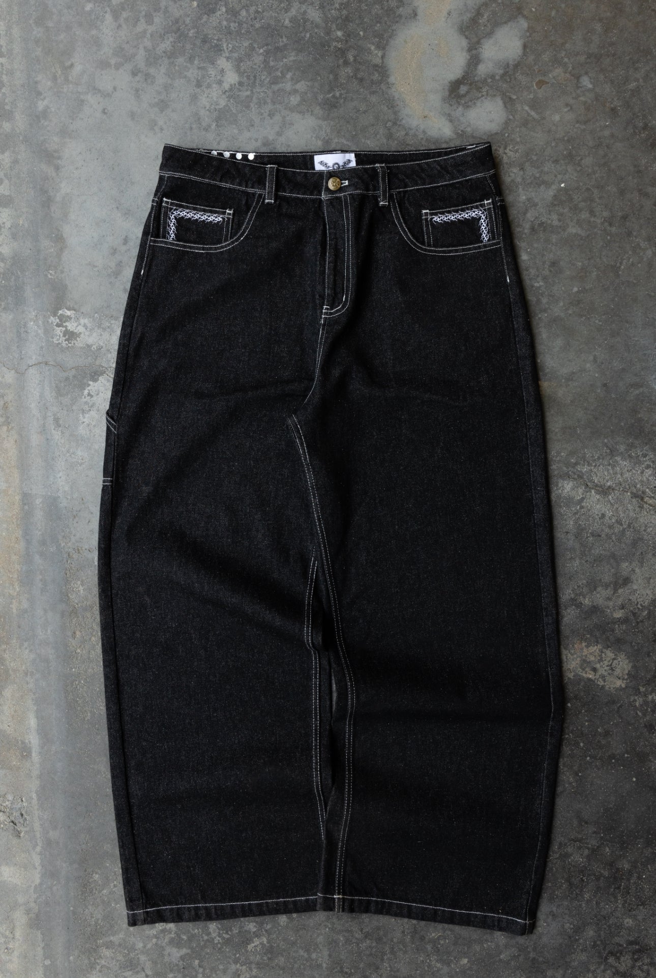 Raw Black Denim - Baggy Jeans