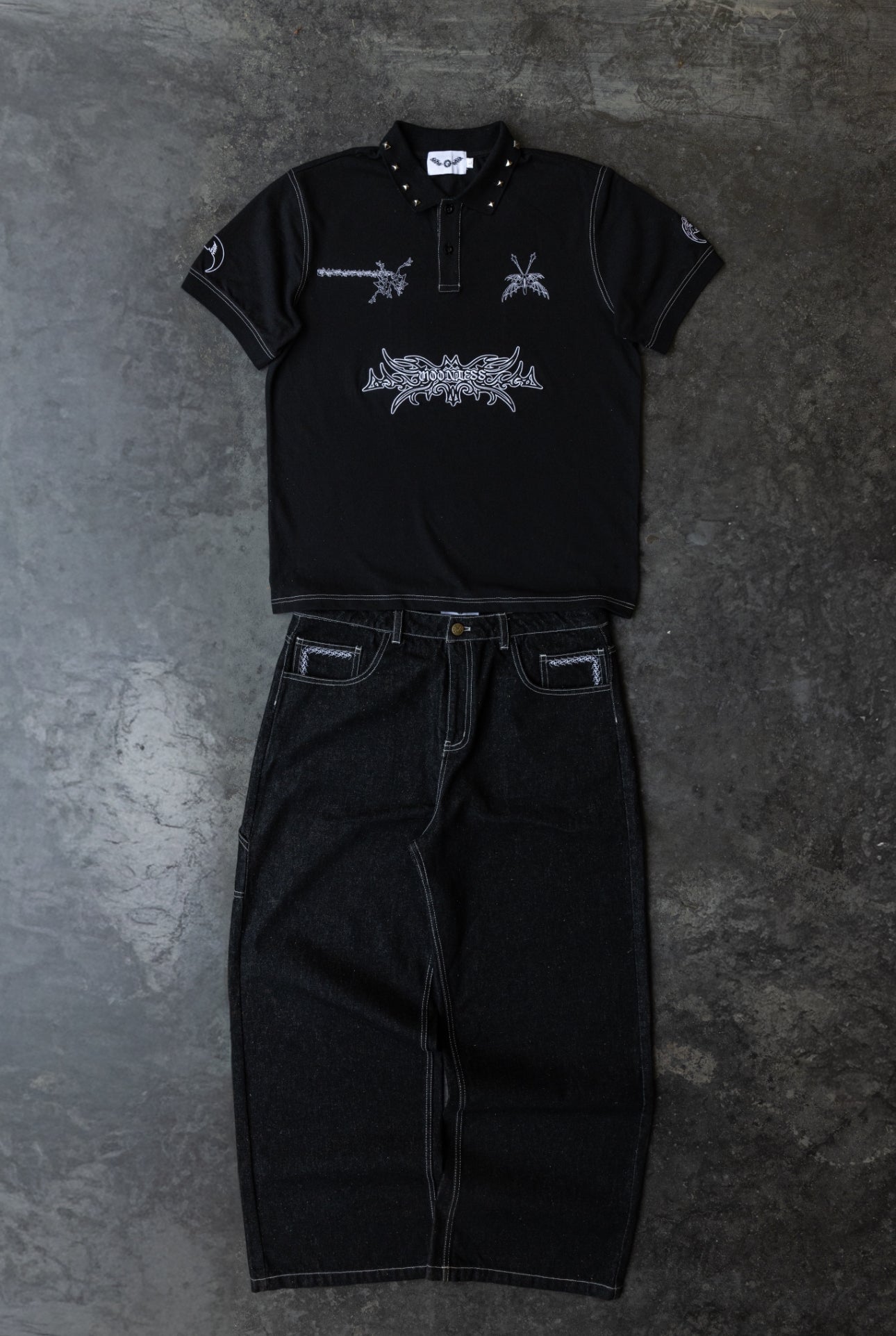 Raw Black Denim - Baggy Jeans