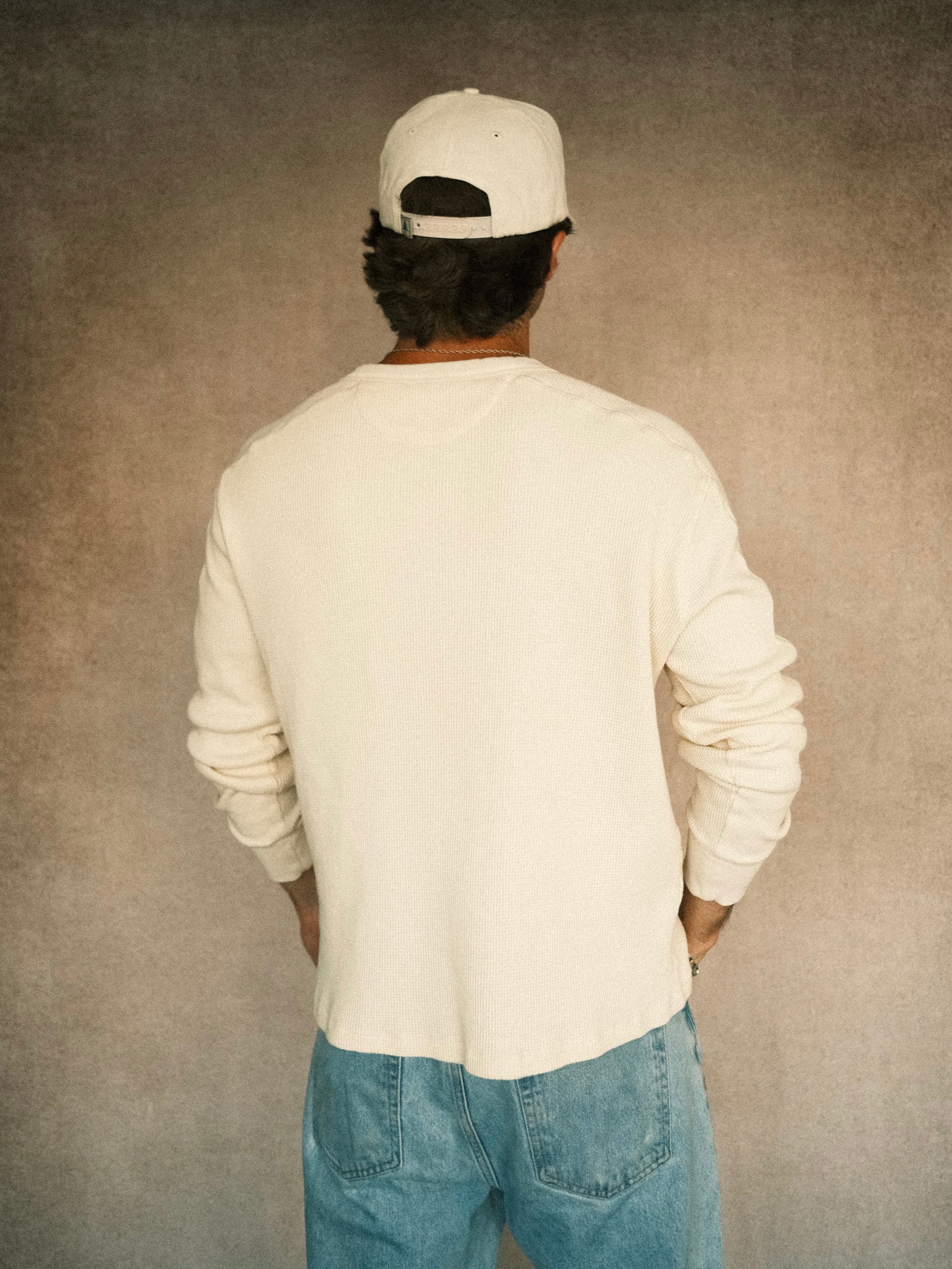 Long-Sleeve Waffle Henley