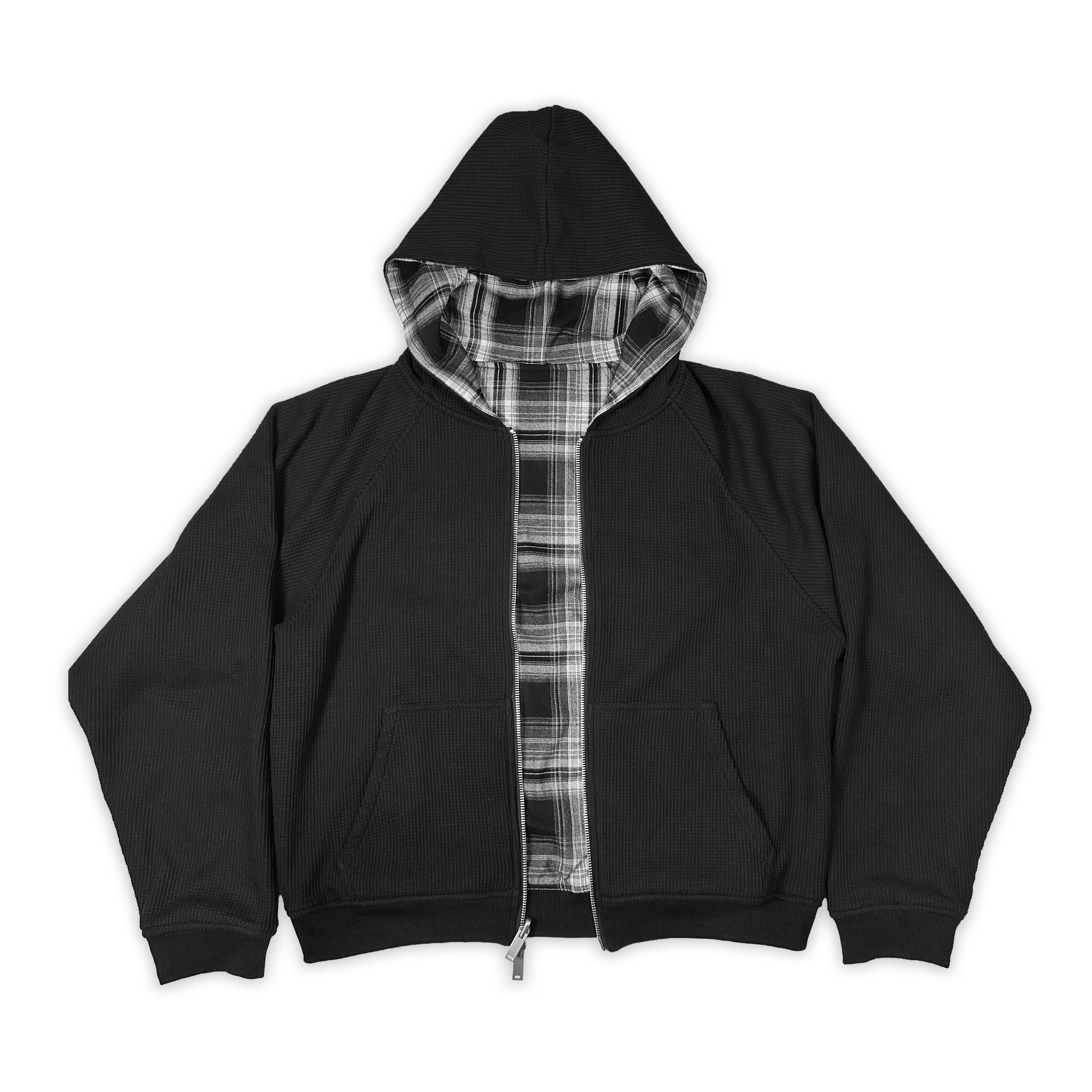 Black&Grey Flannel Hoodie