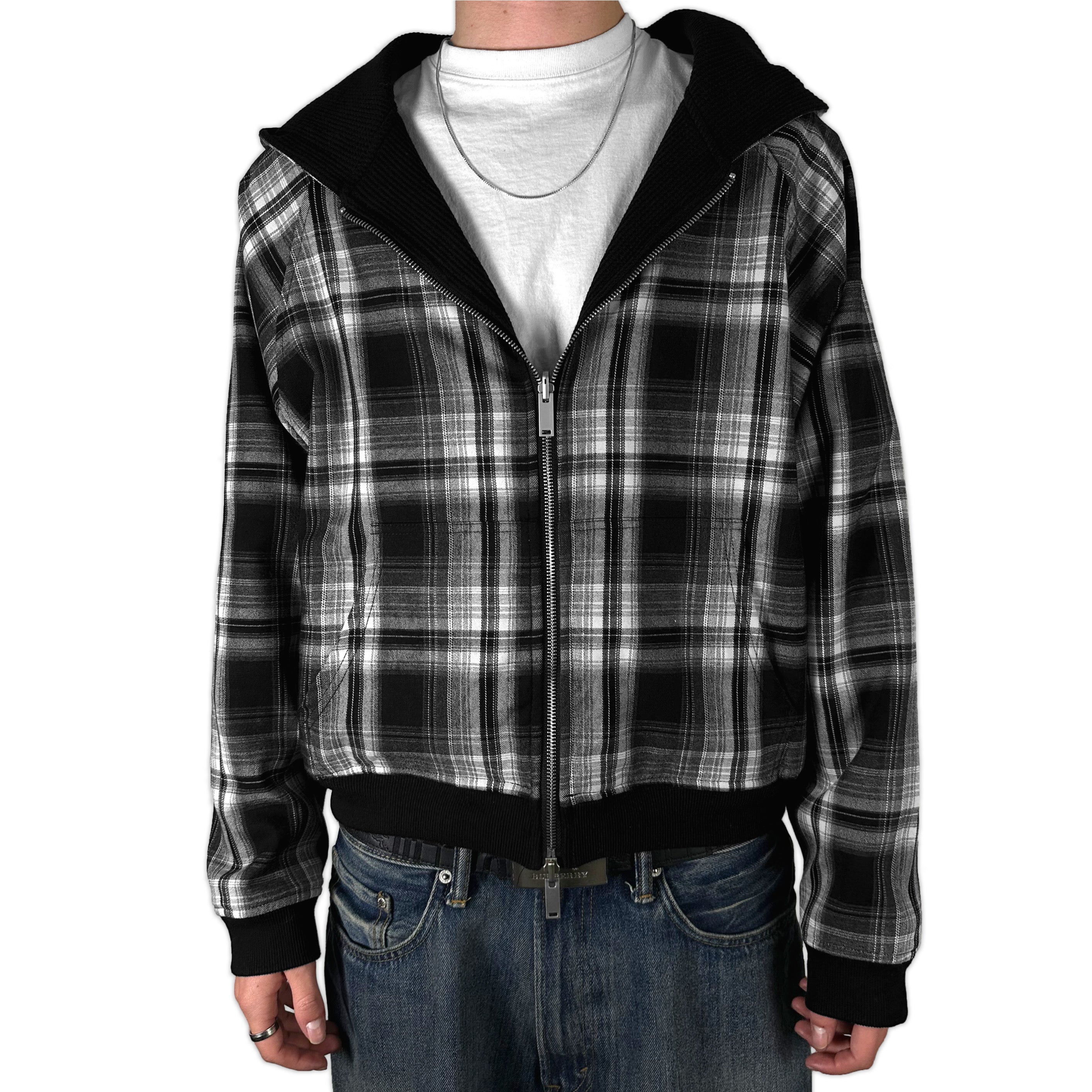 Black&Grey Flannel Hoodie