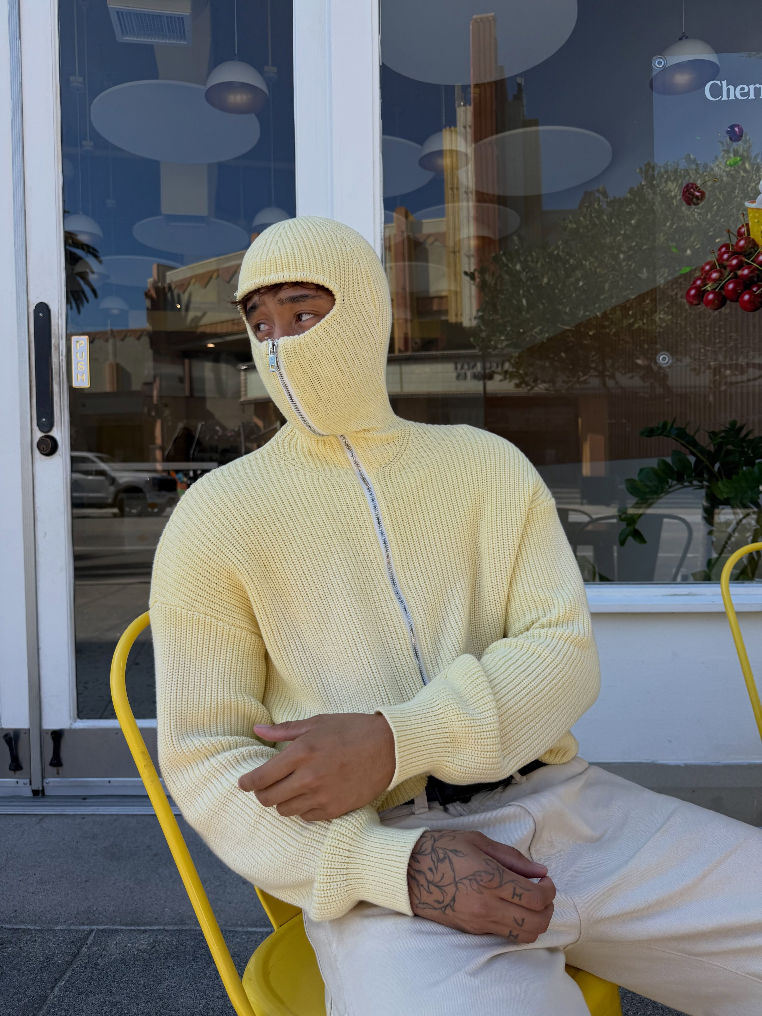 Zip Balaclava Knit Sweater