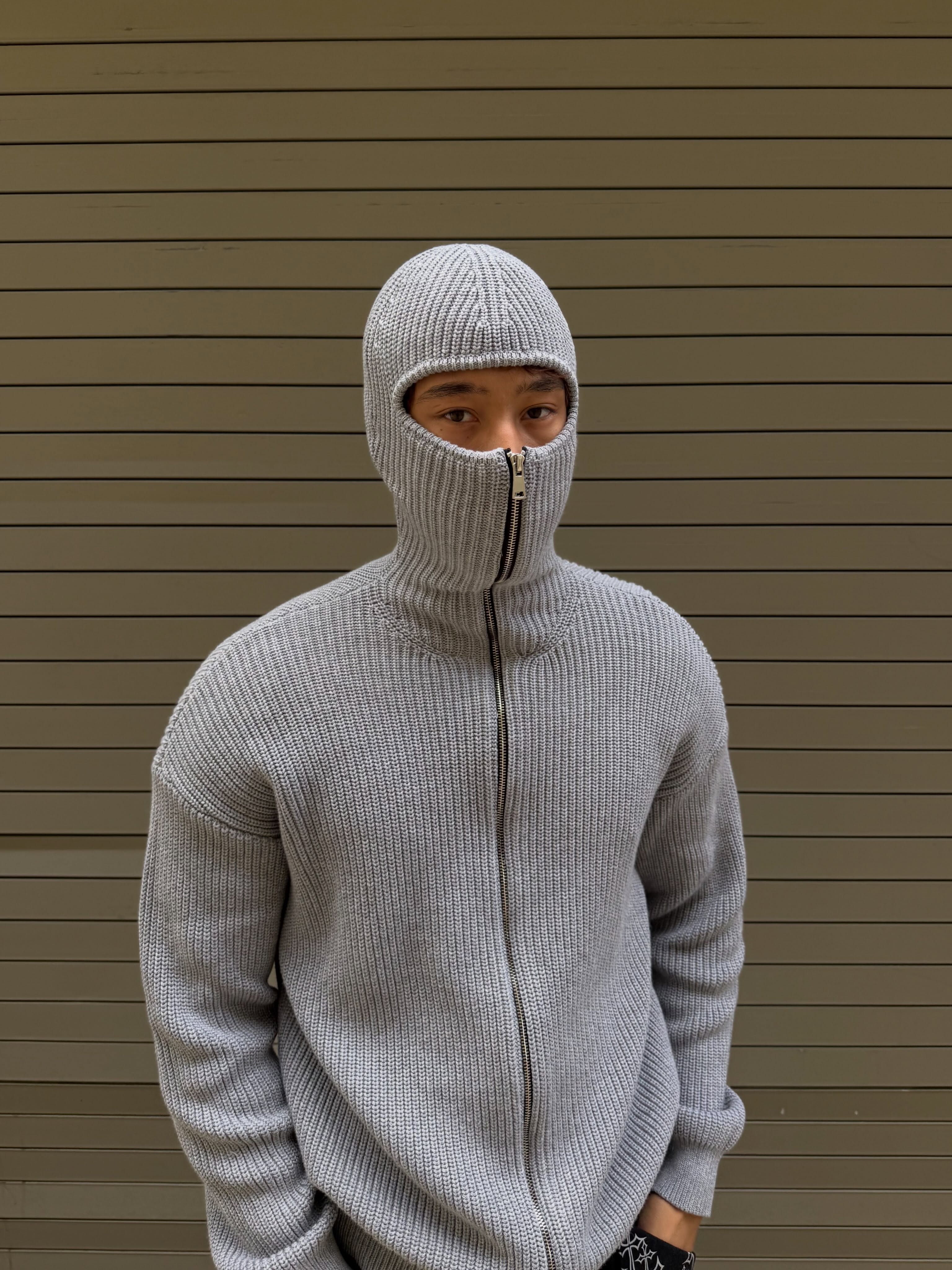 Zip Balaclava Knit Sweater