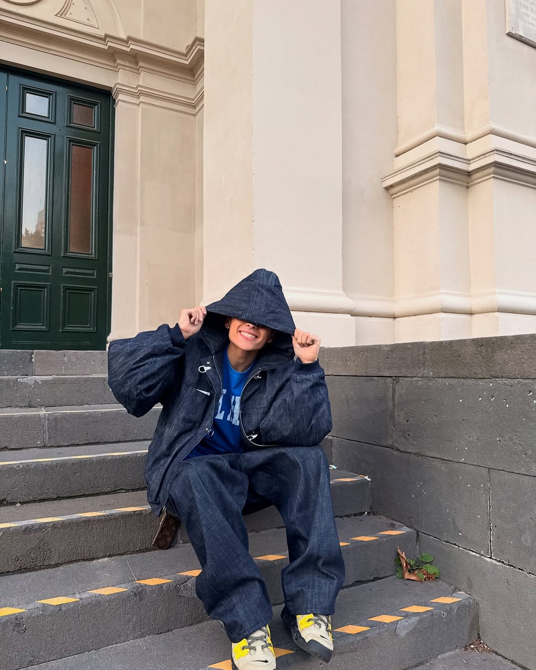 15OZ INDIGO DENIM WORKWEAR BOMBER JACKET