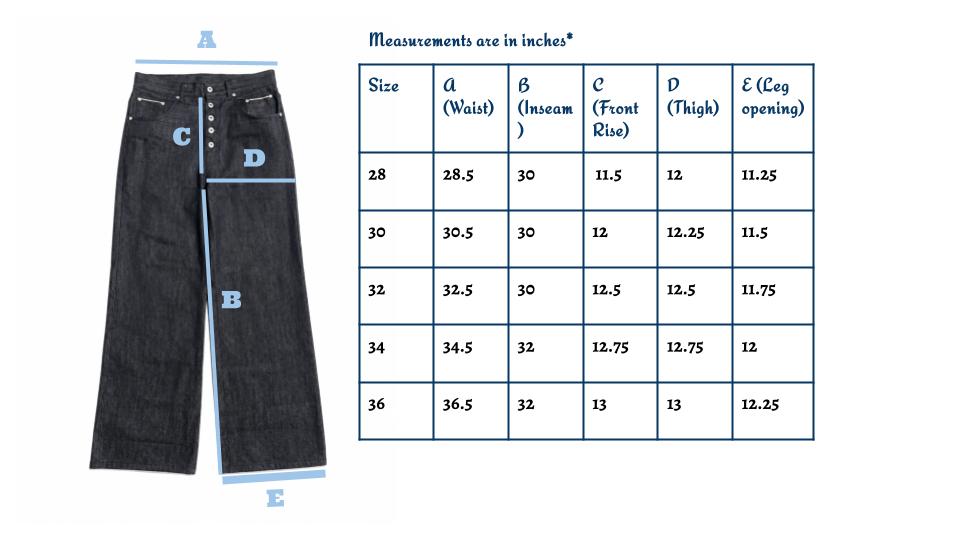 Raw Denim Baggy Button‑Fly Jeans