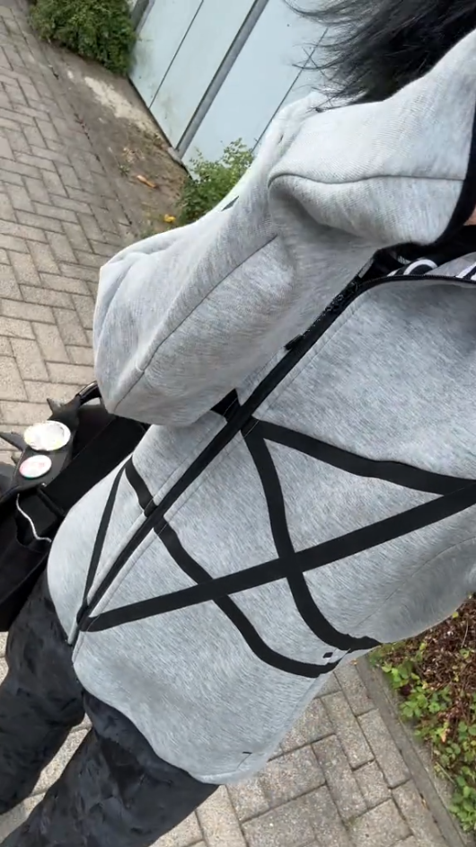 Geometric Star Zip‑Up Hoodie