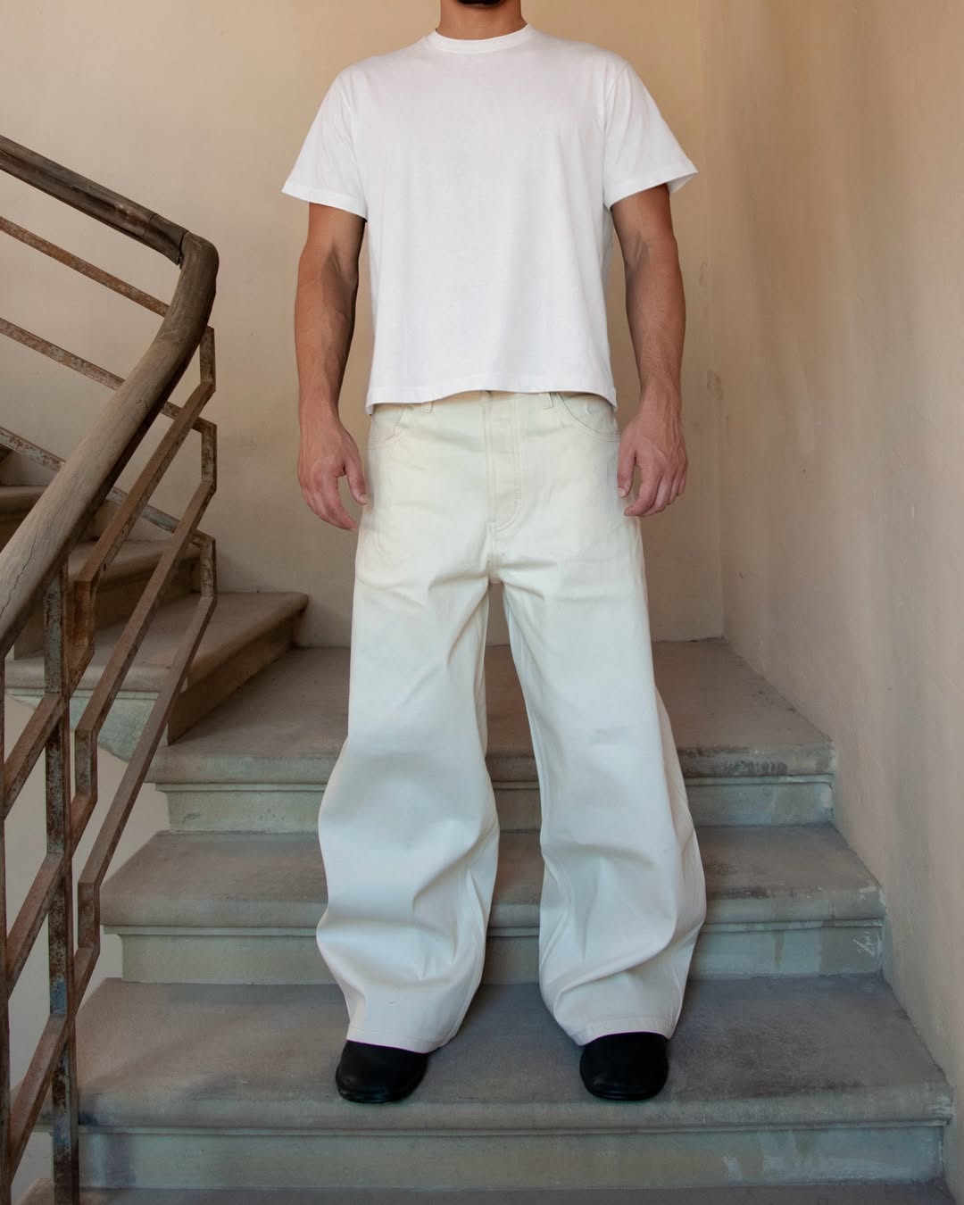 Off White Wide Leg Denim Jeans