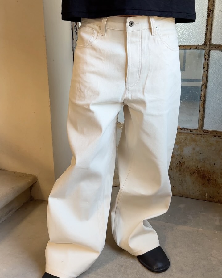 Off White Wide Leg Denim Jeans