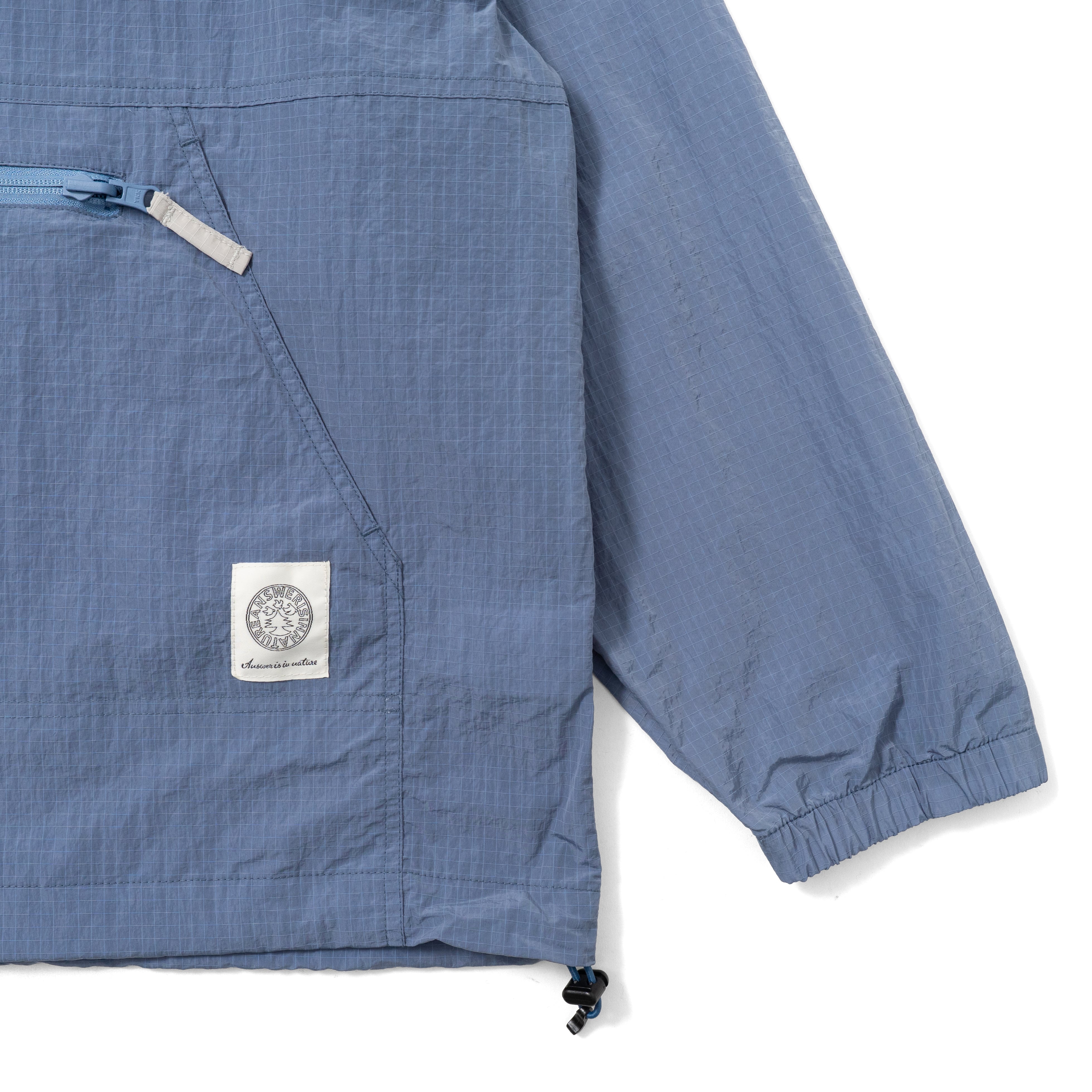 Half Zip Grid Anorak Hooded Windbreaker