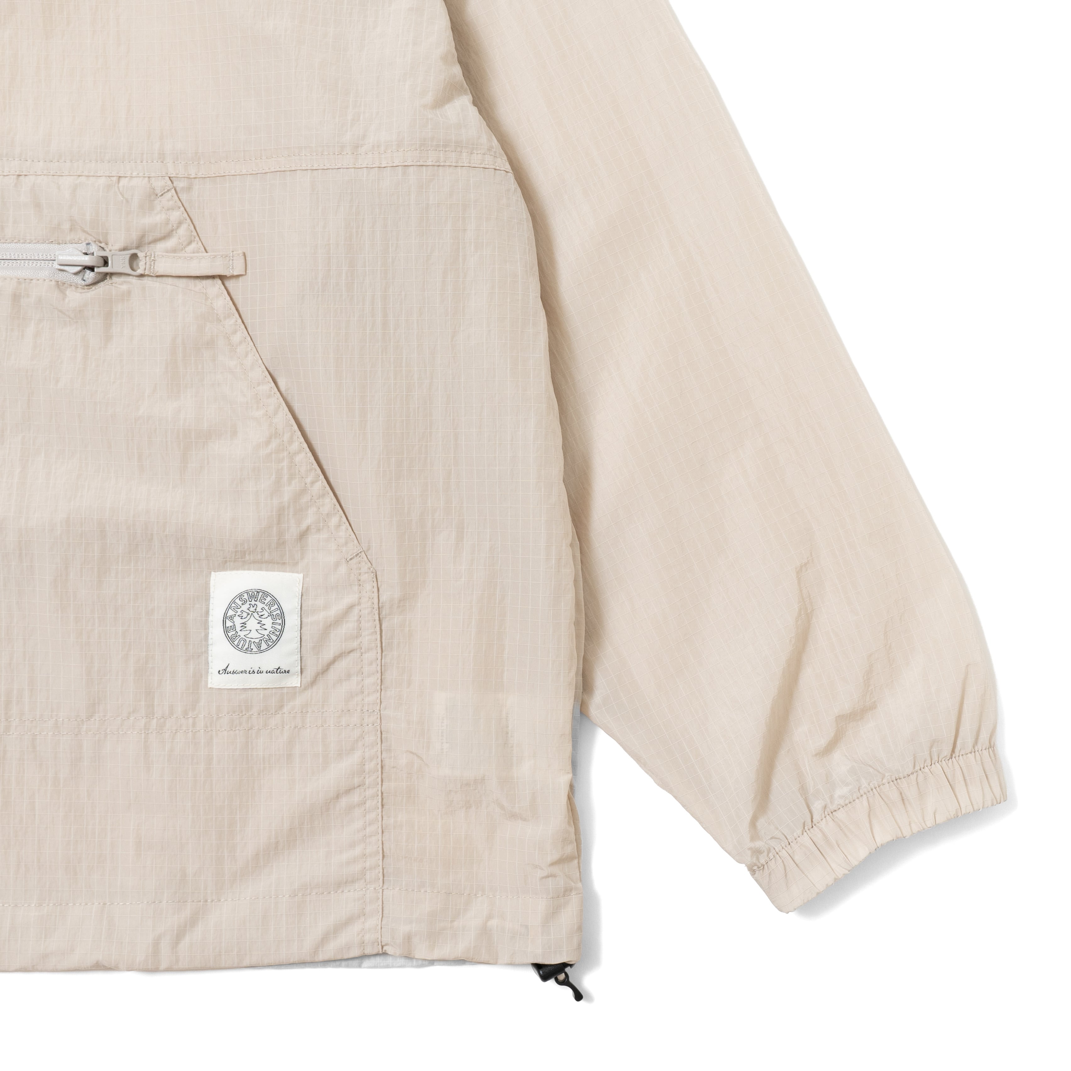 Half Zip Grid Anorak Hooded Windbreaker