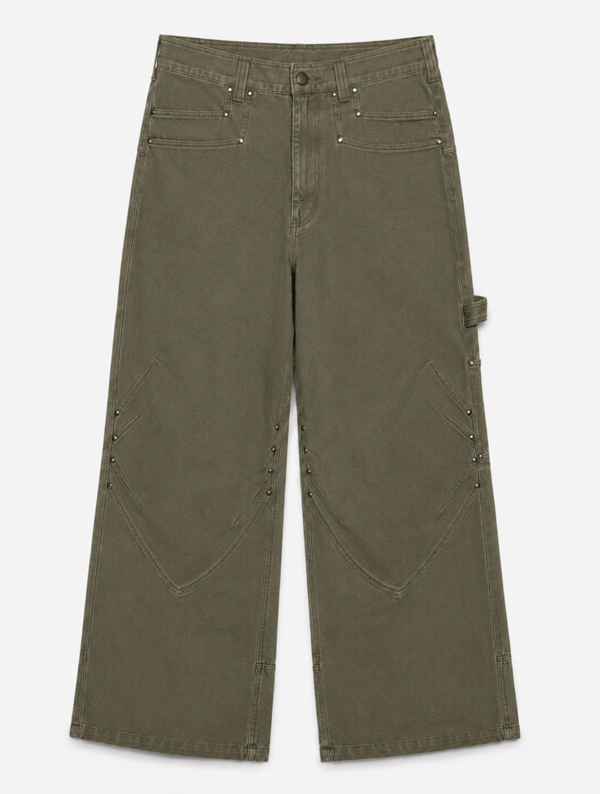 Rivet Multi-Pocket Wide Leg Cargo Pants