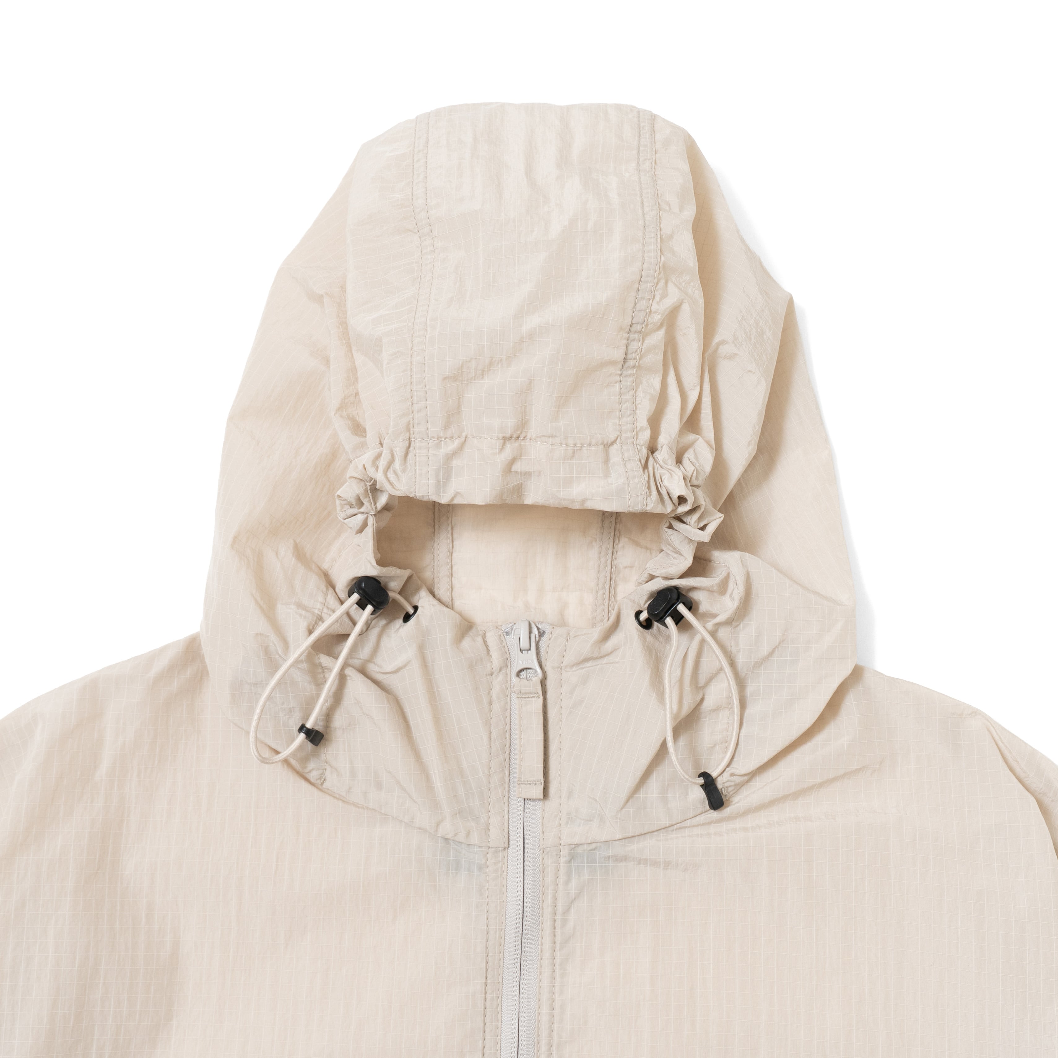 Half Zip Grid Anorak Hooded Windbreaker