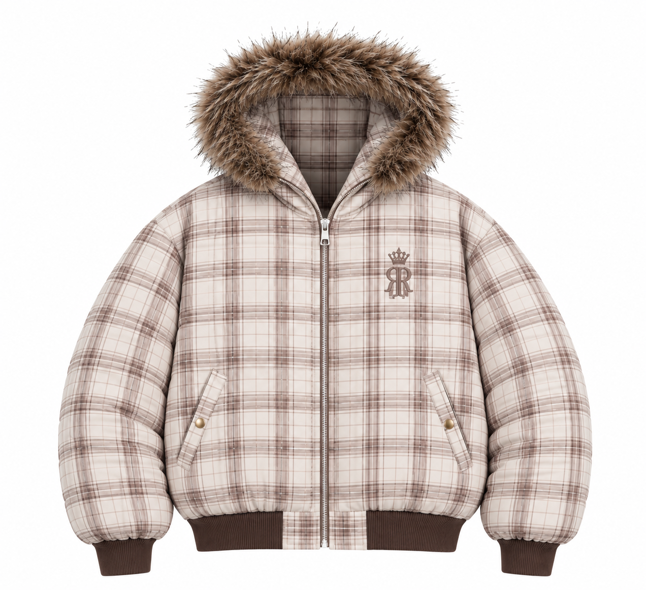 Reversible Plaid Padded Cotton Jacket
