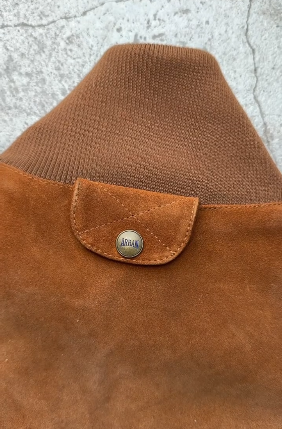Men's Retro Suede Stand Collar Bomber Jacket