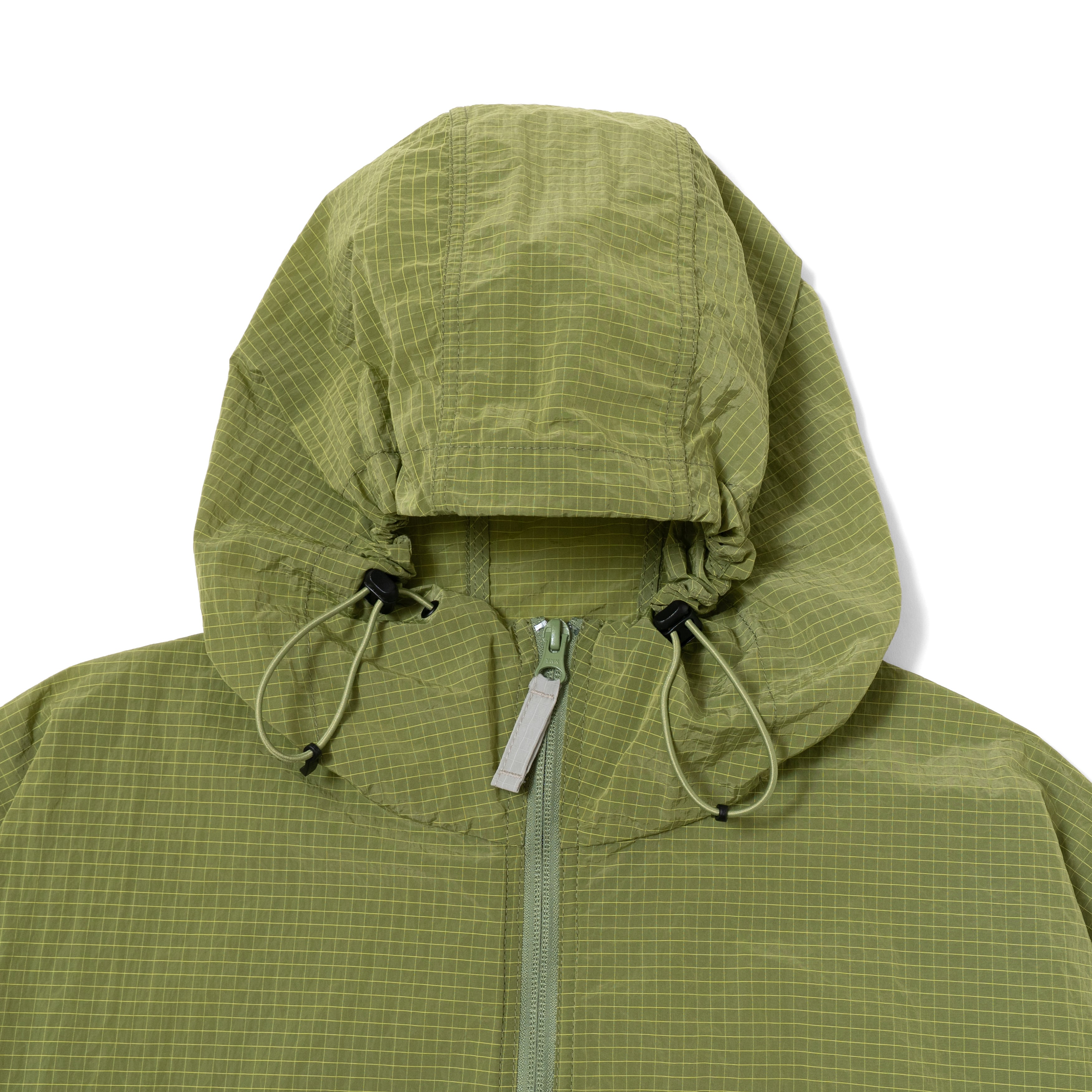 Half Zip Grid Anorak Hooded Windbreaker