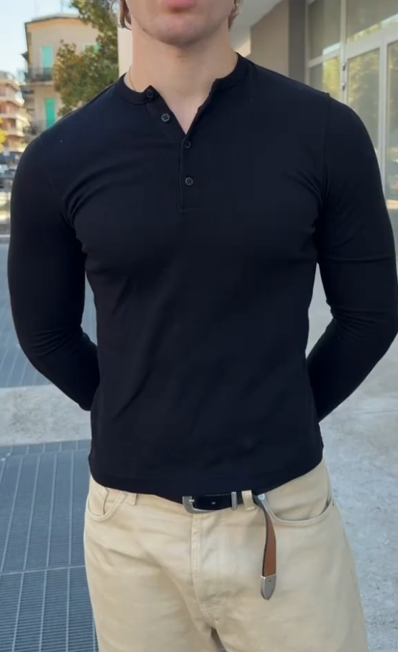 Long Sleeve Henley Shirt