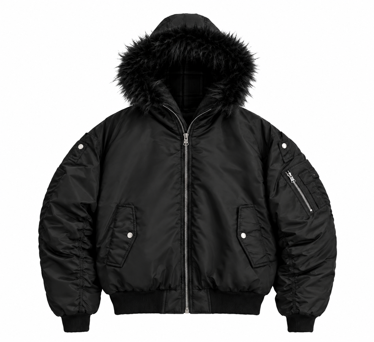 Reversible Plaid Padded Cotton Jacket