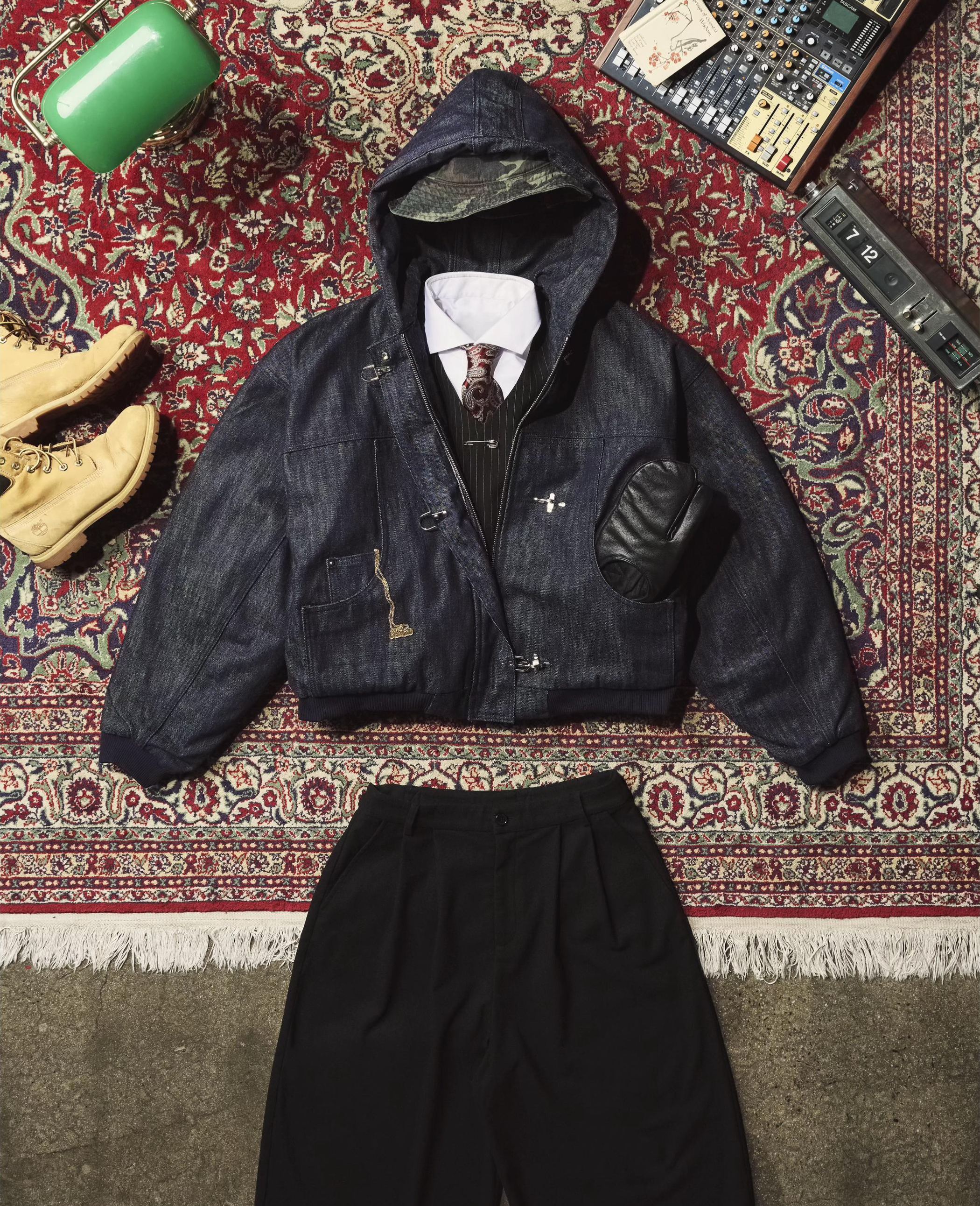 15OZ INDIGO DENIM WORKWEAR BOMBER JACKET