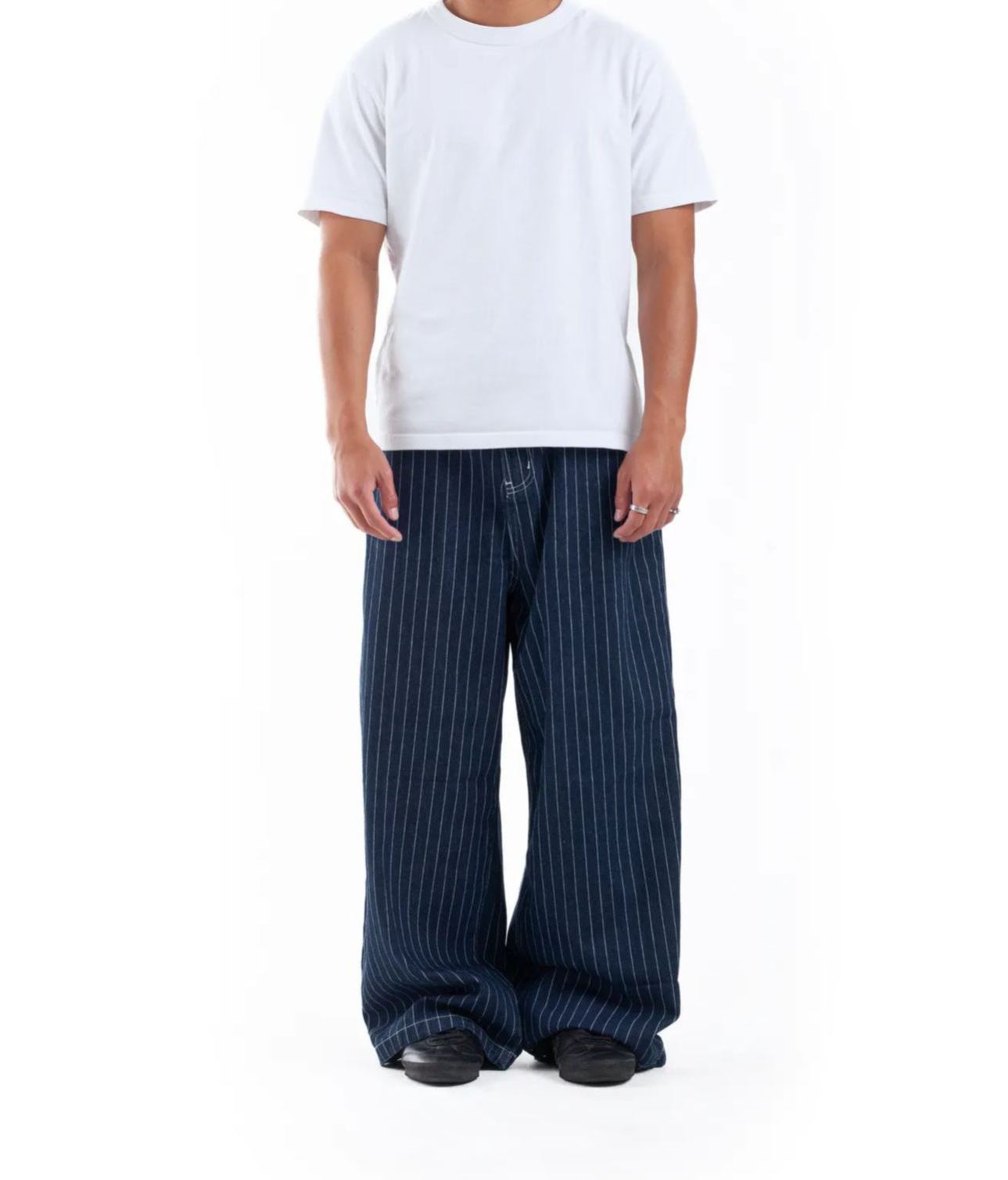 PINSTRIPE WIDE LEG DENIM