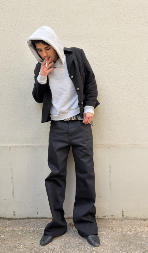 BOOTCUT DYED CROSS-TEXTURED DENIM