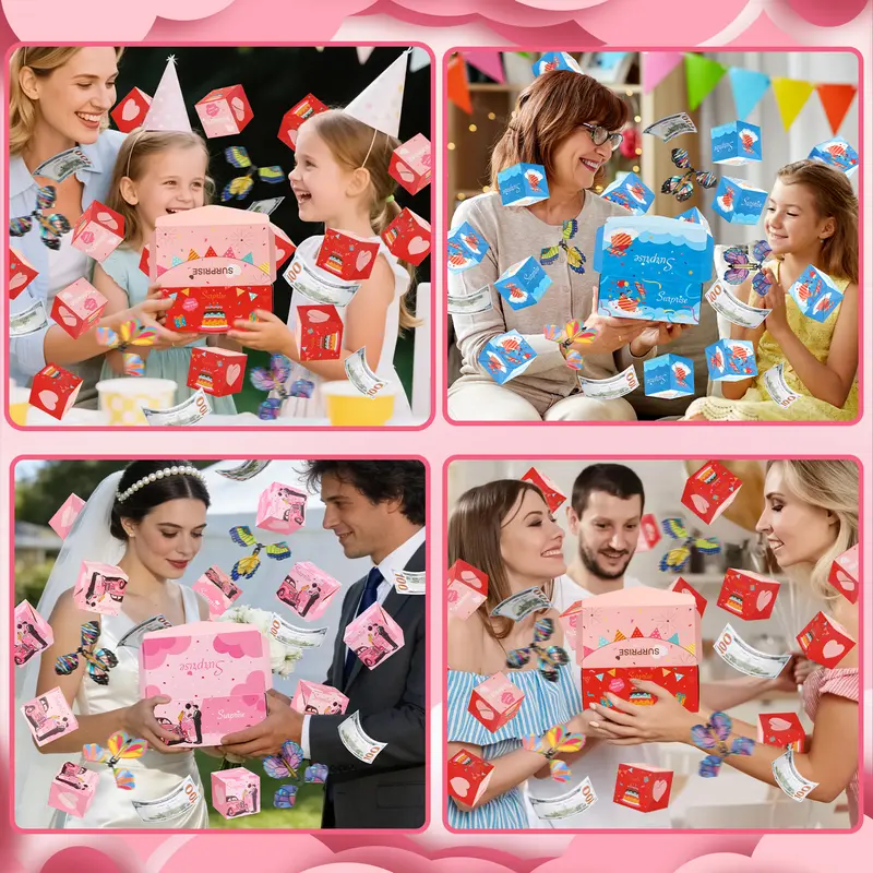 20 Bounces Surprise Gift Box with Flying Butterfly Toys