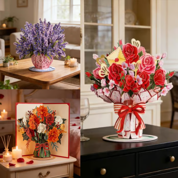 🌼💌 Forever-Blooming 3D Flower Pop-Up Card