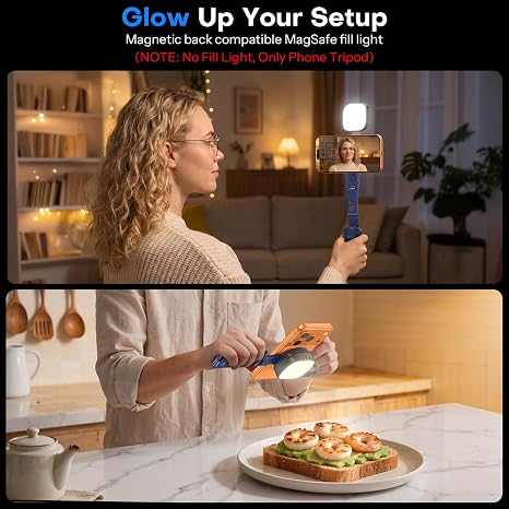 Portable Foldable Mini Phone Tripod Stand, 360° Rotation Adjustable Pocket Cell Phone Holder for Selfie Vlog Recording