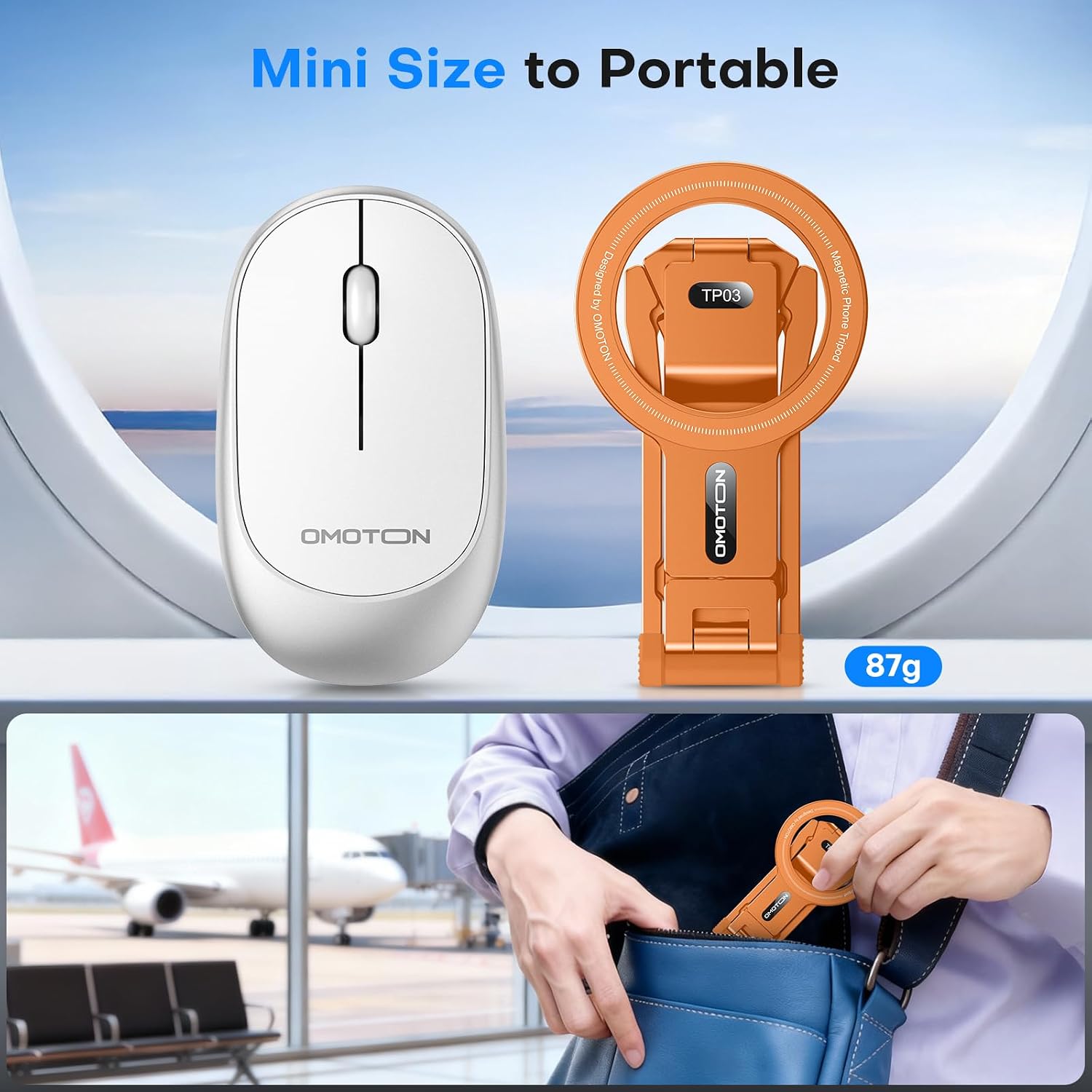 Portable Foldable Mini Phone Tripod Stand, 360° Rotation Adjustable Pocket Cell Phone Holder for Selfie Vlog Recording