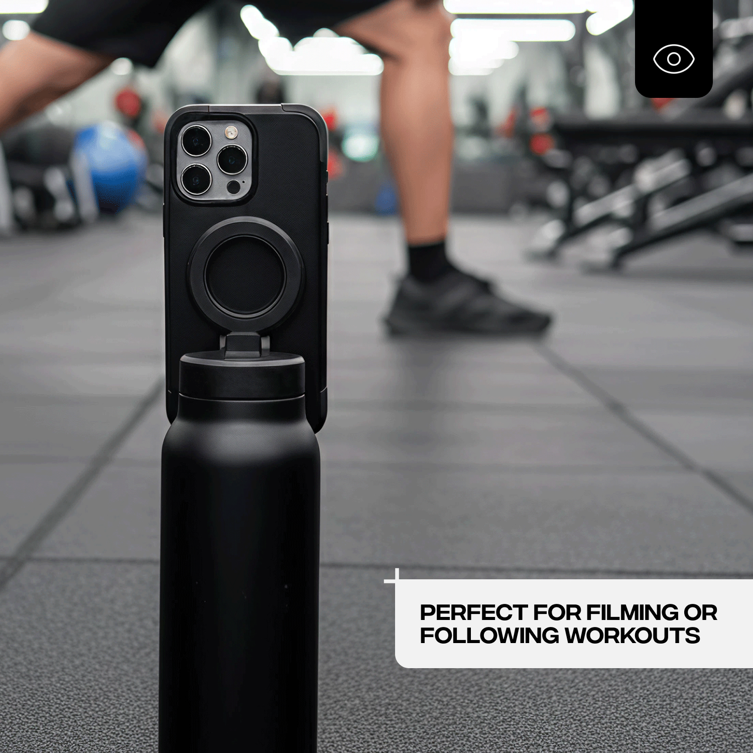 Magnetic Water Bottle With Built‑In Phone Holder, Insulated Stainless Steel Travel Tumbler for Gym Travel Outdoor