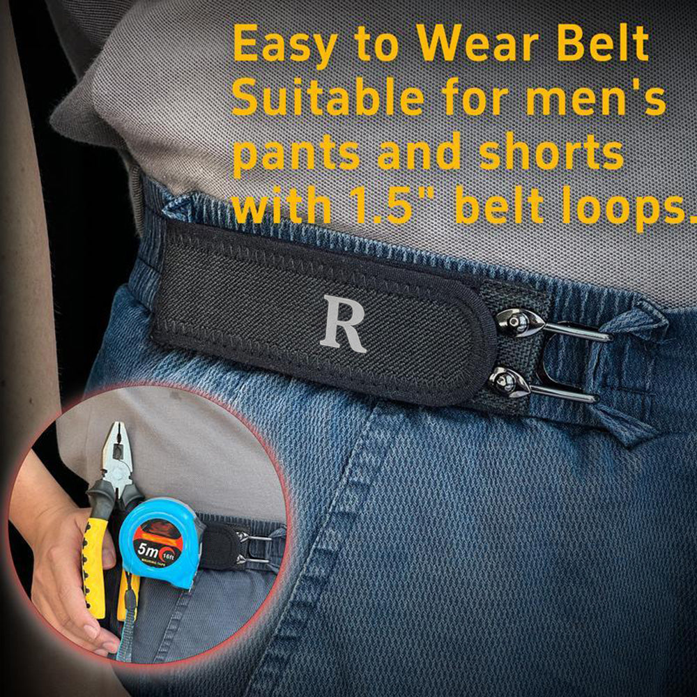 Metal Hook Tactical Elastic Belt No Buckle Invisible Design | Soft Adjustable Side Tactical Belt