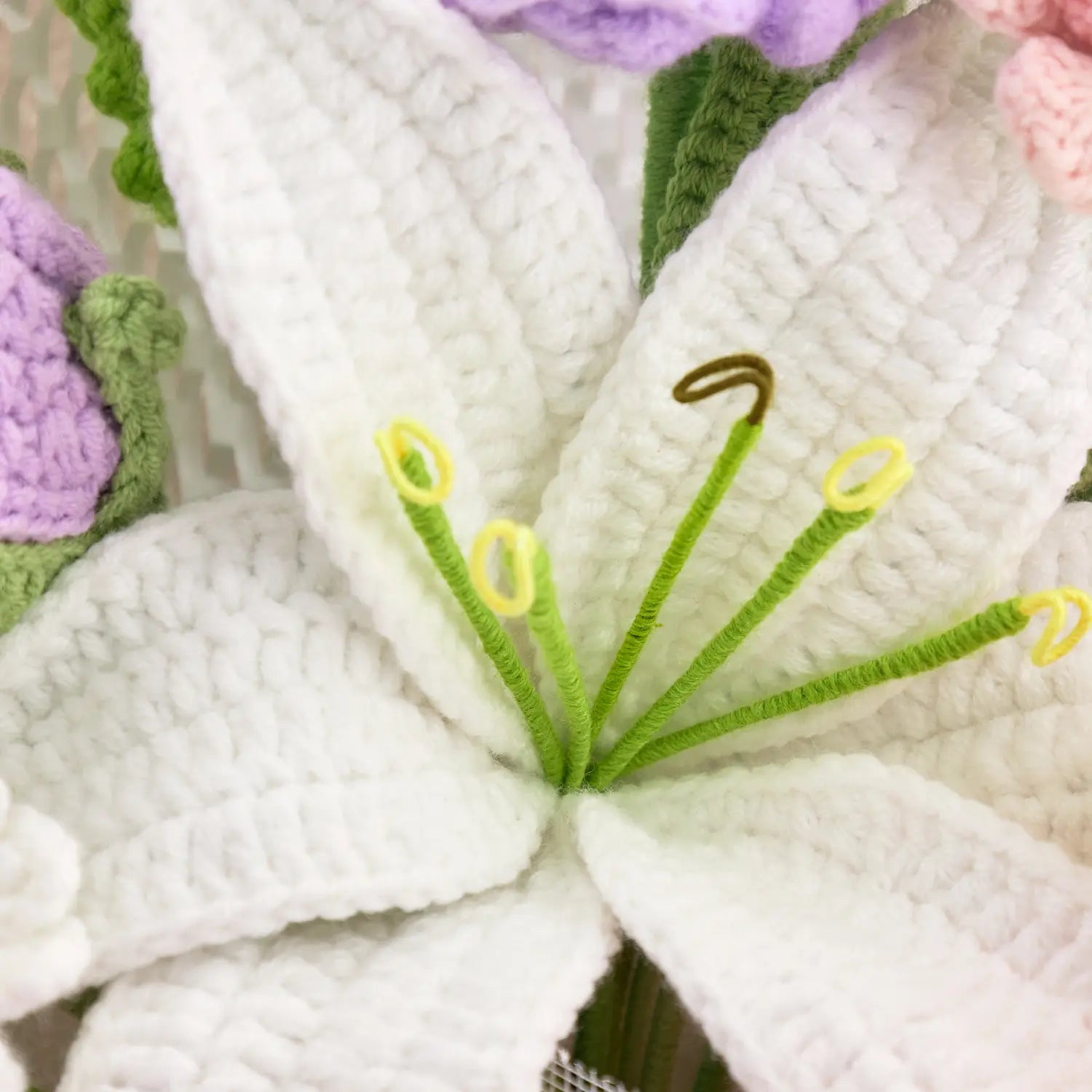 Crochet Lily Rose Tulip Daisy Bouquet