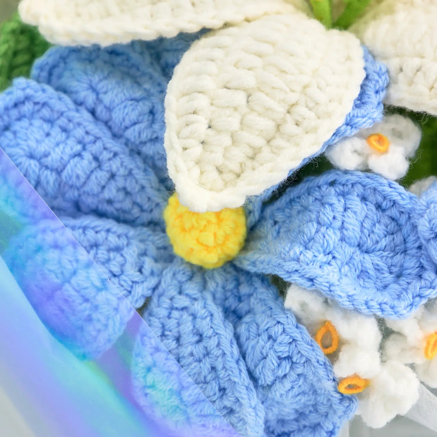 Crochet Blue & White Lily Bouquet