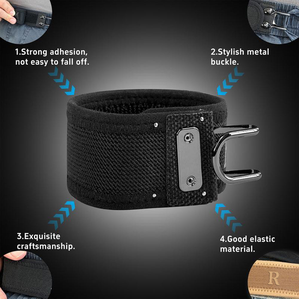 Metal Hook Tactical Elastic Belt No Buckle Invisible Design | Soft Adjustable Side Tactical Belt