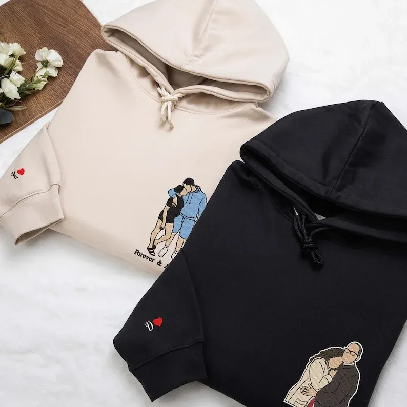 Custom Embroidered Portrait from Photo Sweatshirt