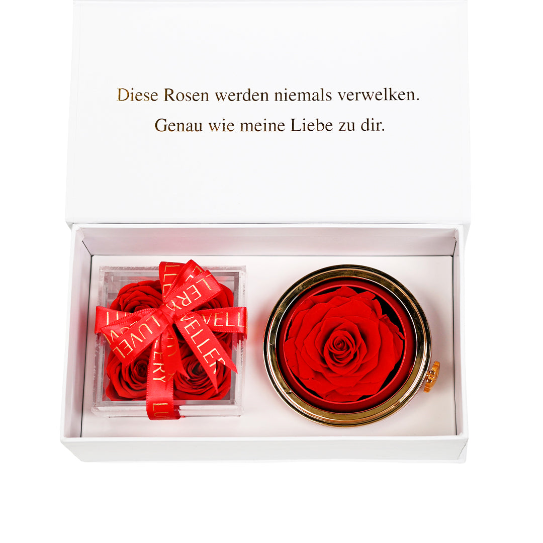 Eternal Rose Box with Engraved Necklace - Gift Set