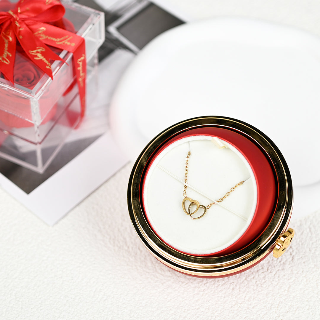 Eternal Rose Box with Engraved Necklace - Gift Set