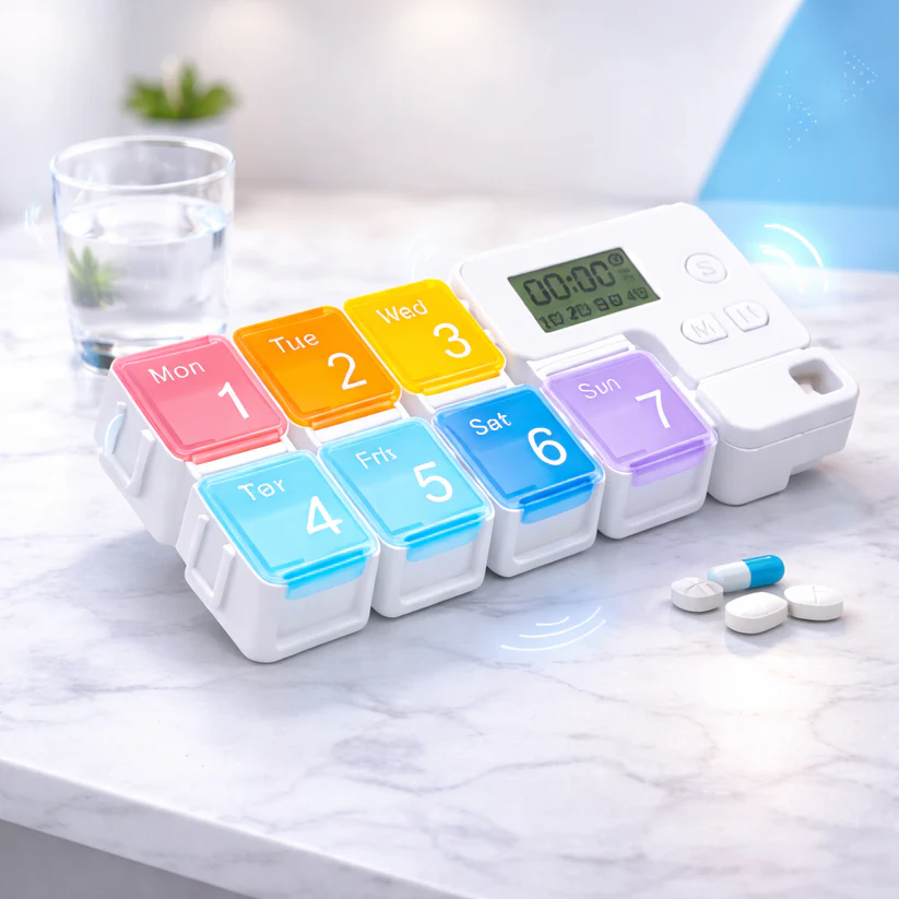 Weekly Pill Organizer with Alarm