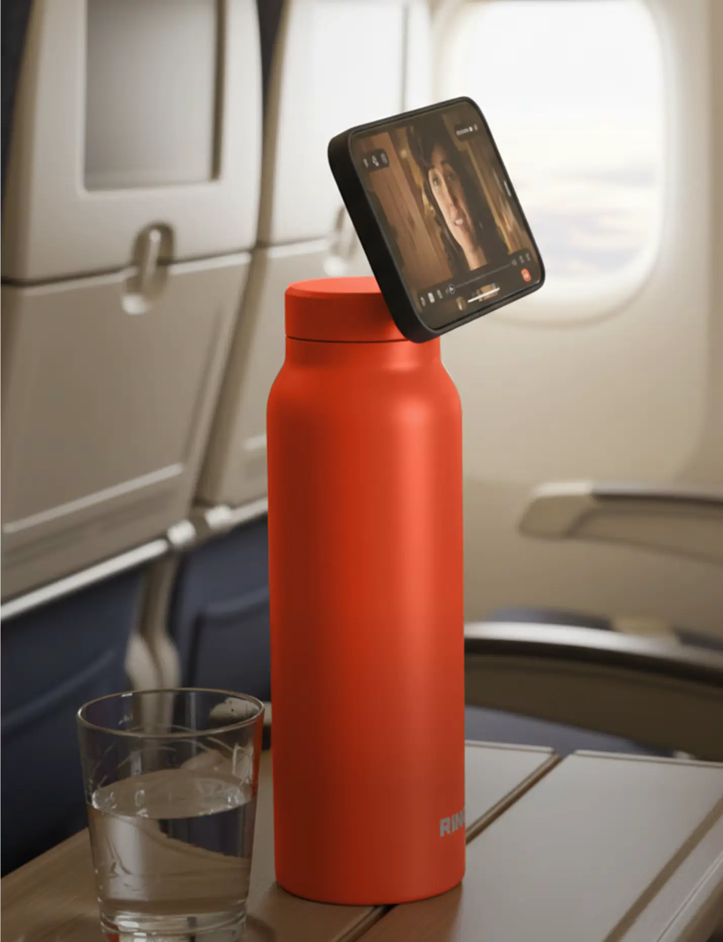 Magnetic Water Bottle With Built‑In Phone Holder, Insulated Stainless Steel Travel Tumbler for Gym Travel Outdoor