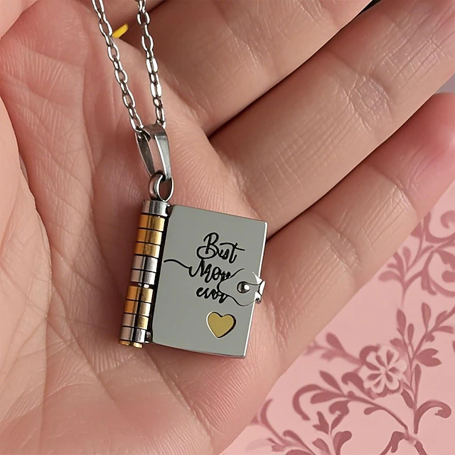 Best Mom Ever Book Necklace